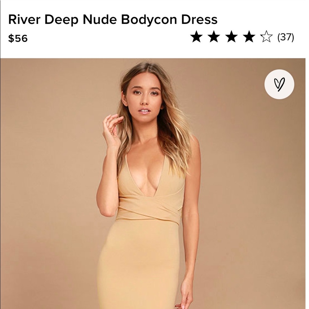 NWT Lulus River Deep Nude Bodycon Dress
